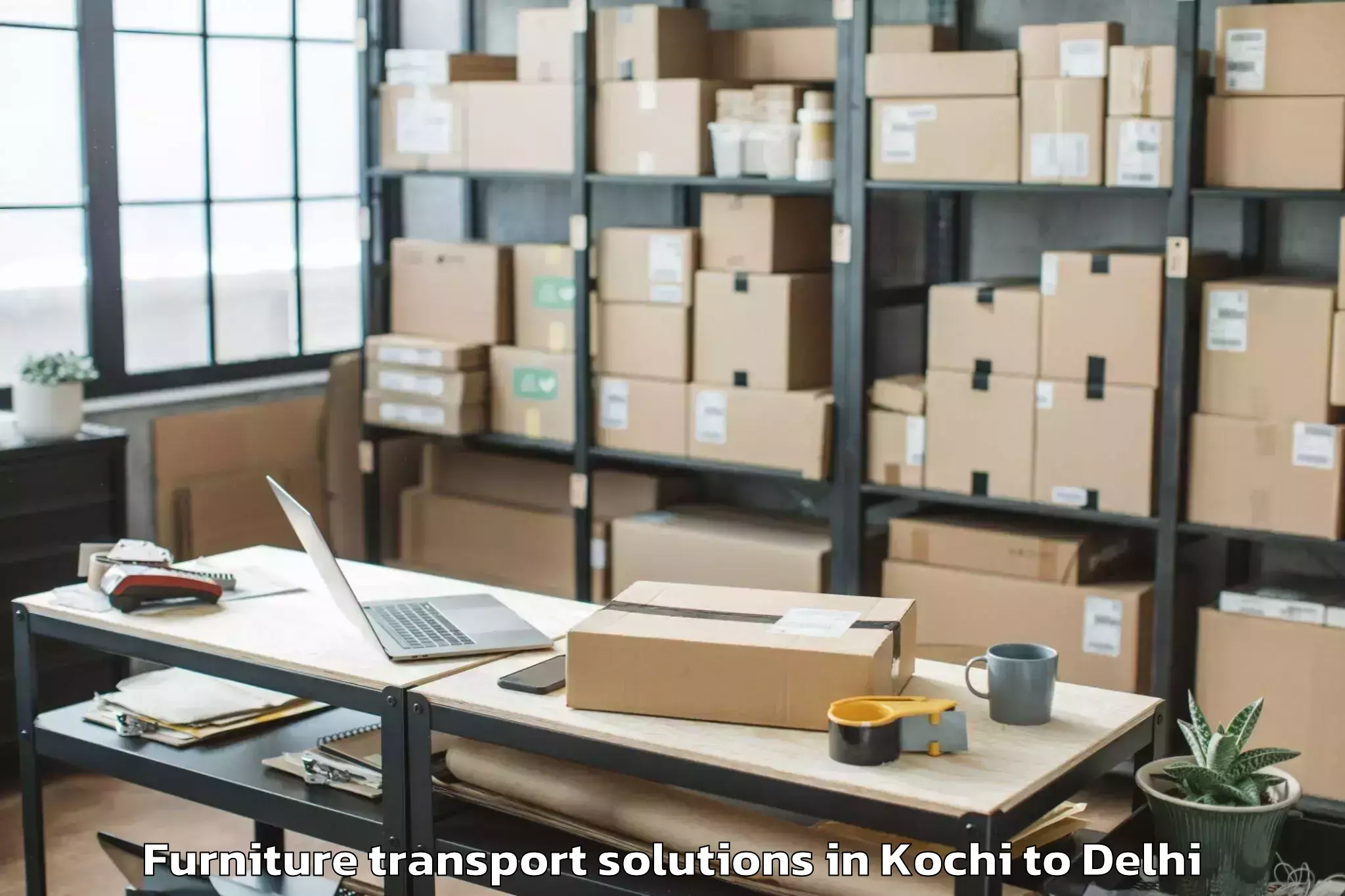 Book Kochi to V3s East Centre Mall Furniture Transport Solutions Online